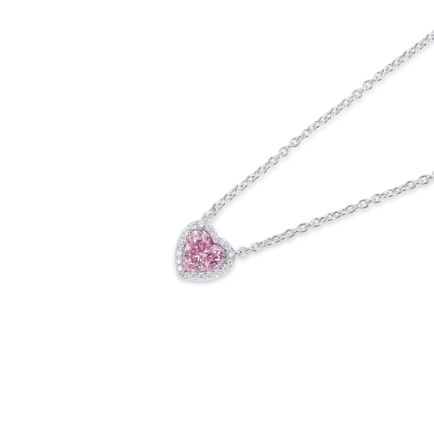 Heart Shape Light Pink Diamond Pendant