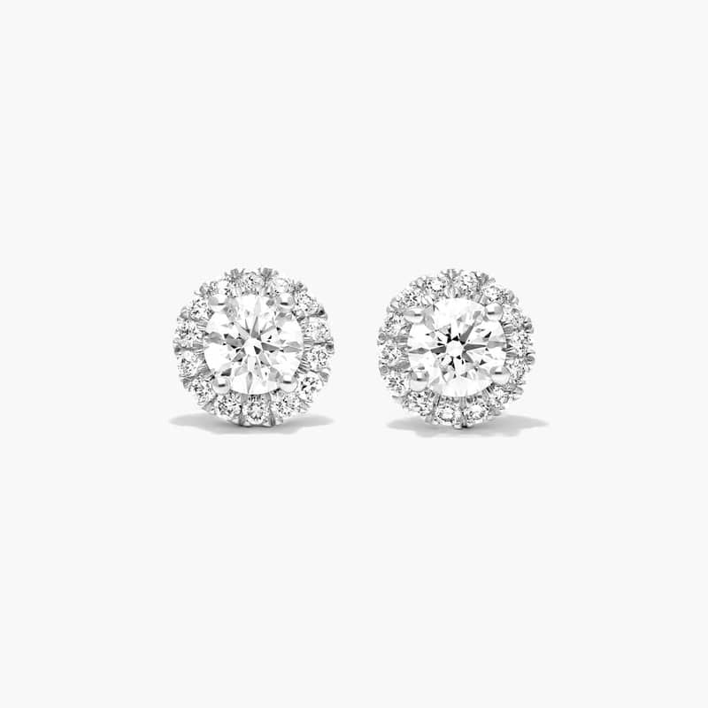 2-way Halo Round Lab Grown Diamond Earrings