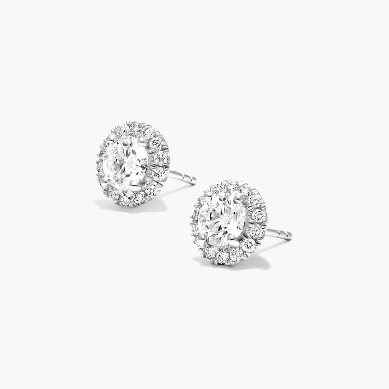 2-way Halo Round Lab Grown Diamond Earrings