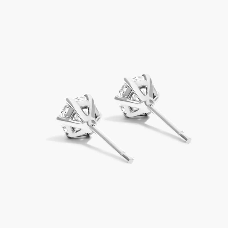 Brilliant Cut Lab Grown Diamond Earrings Six Prong