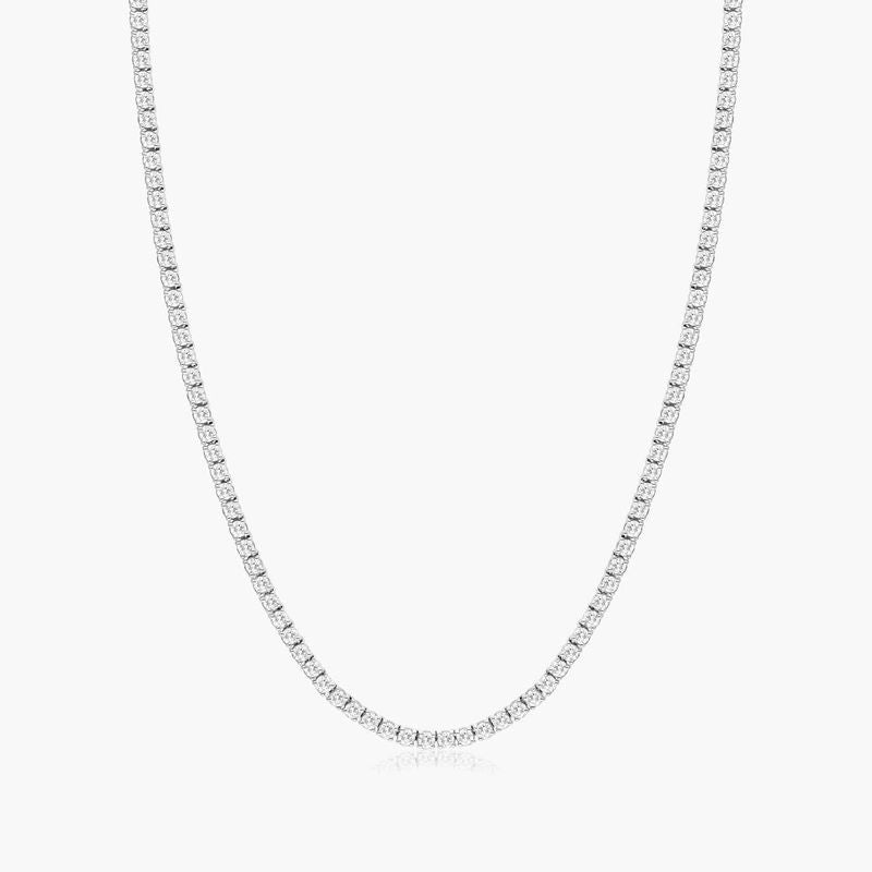 Round Diamond Tennis Necklace
