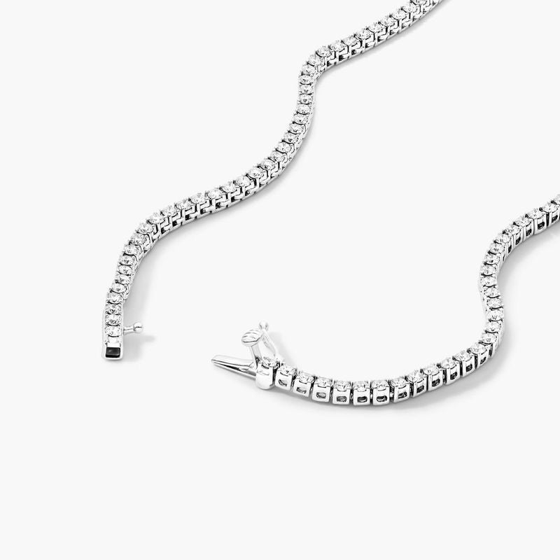 Round Diamond Tennis Necklace