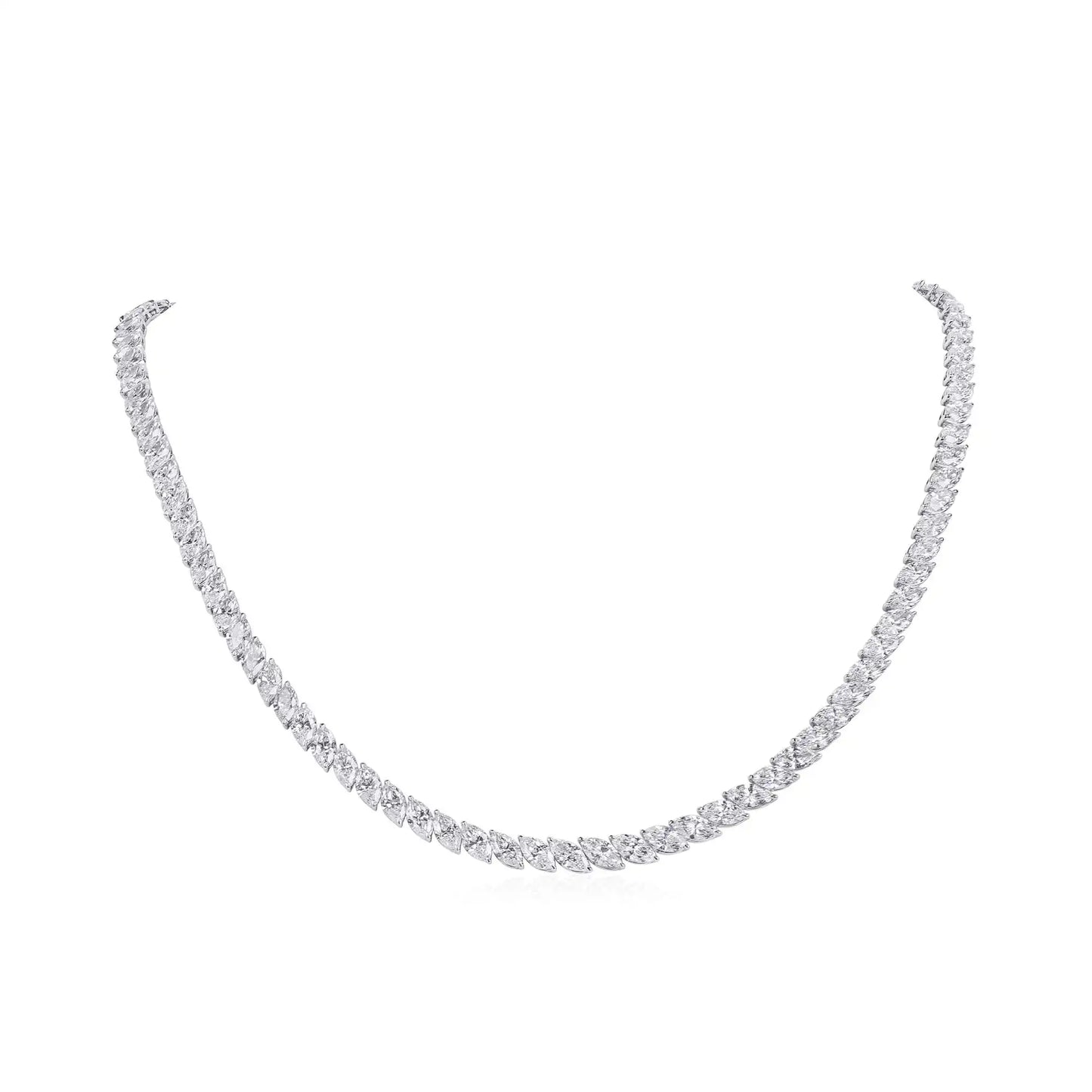 Marquise Cut Diamond Tennis Necklace