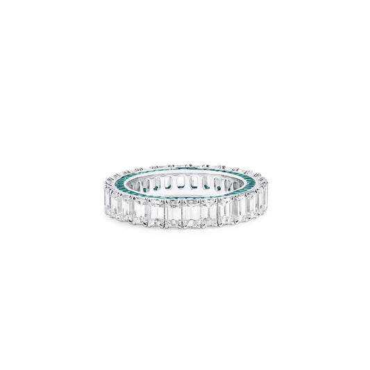 White Diamond & Emerald Ring Band