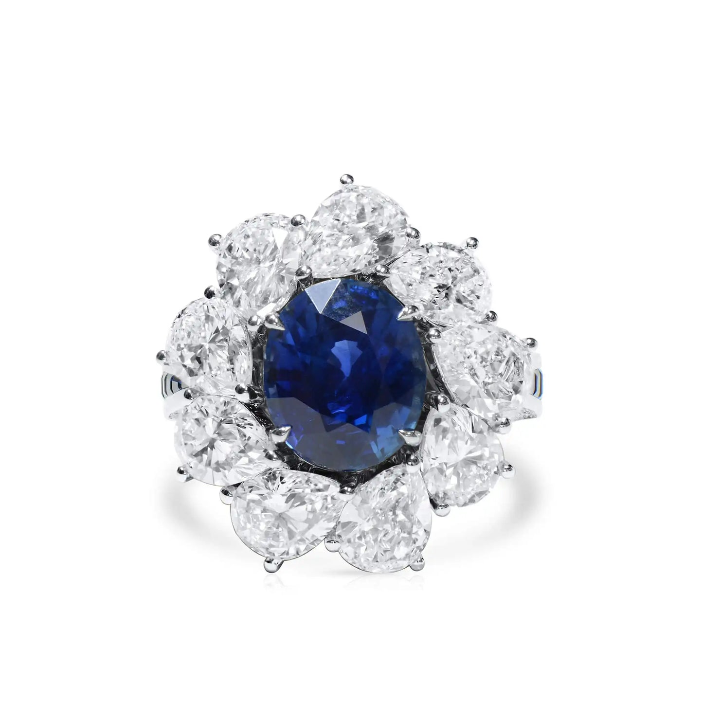 Royal Blue Sapphire and Diamond Ring