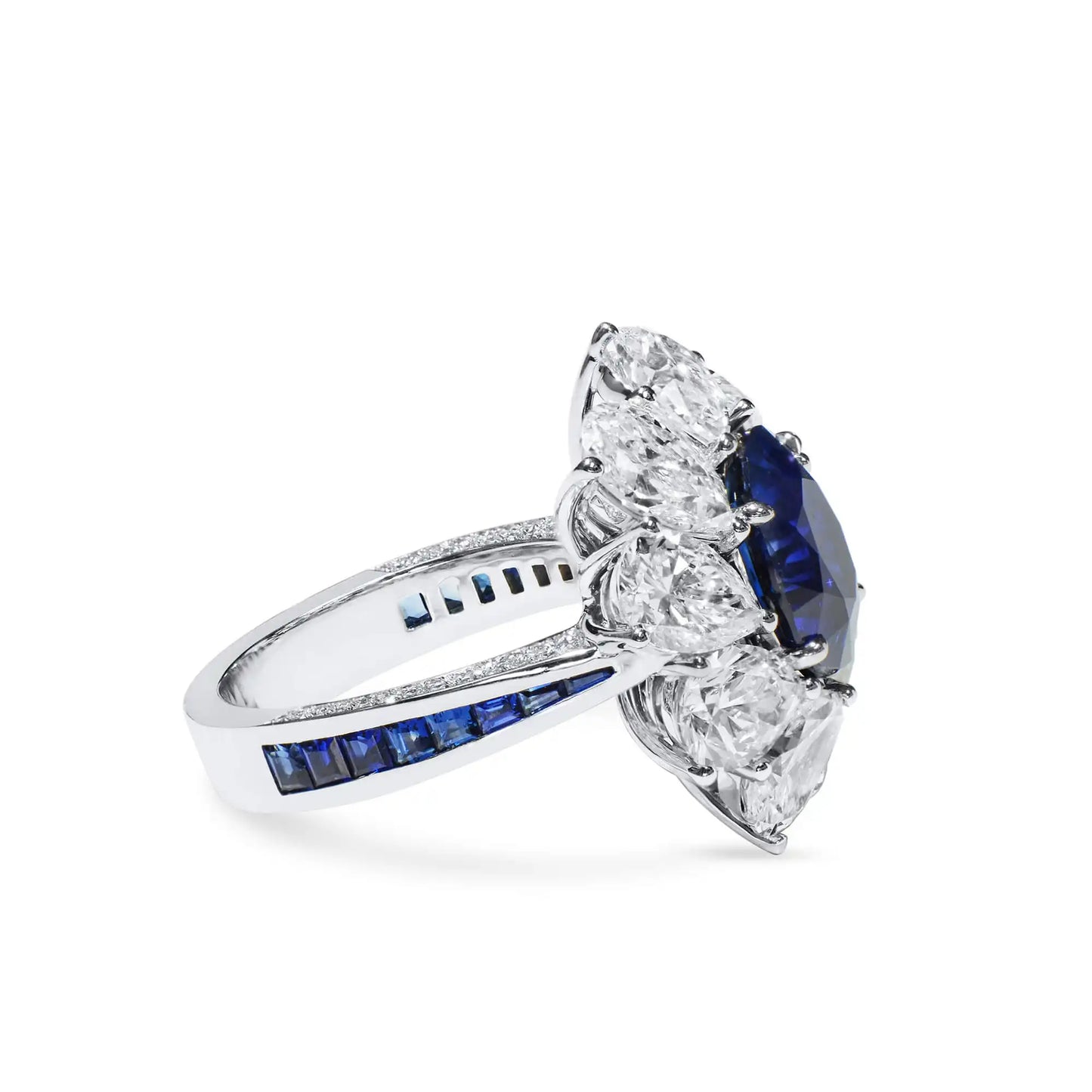 Royal Blue Sapphire and Diamond Ring