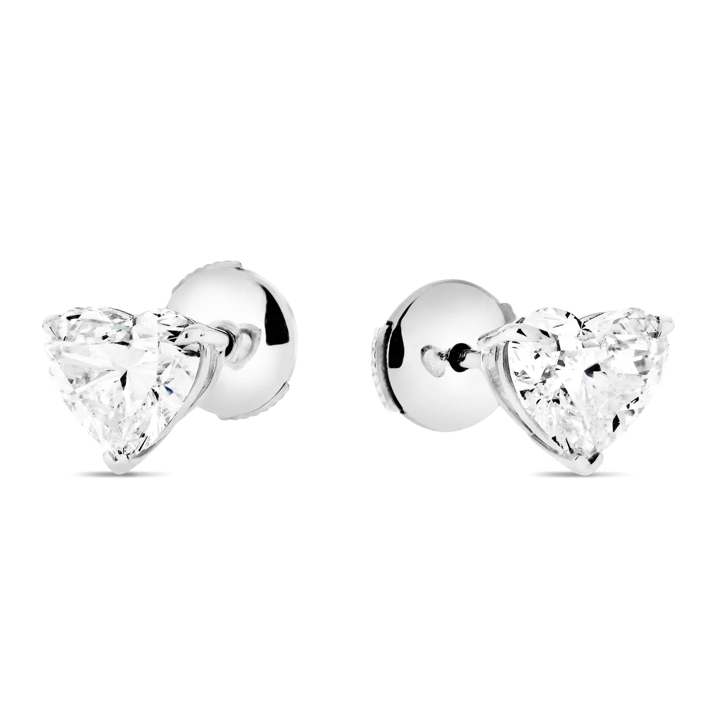 Heart Shape White Diamond Earrings