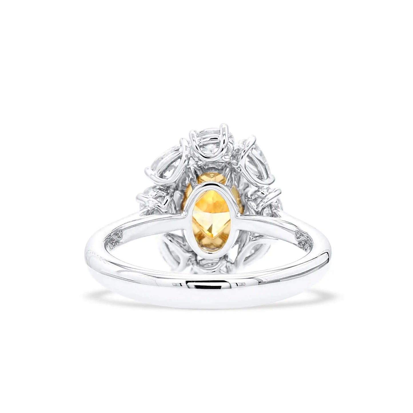 Light Yellow and White Diamonds Ring