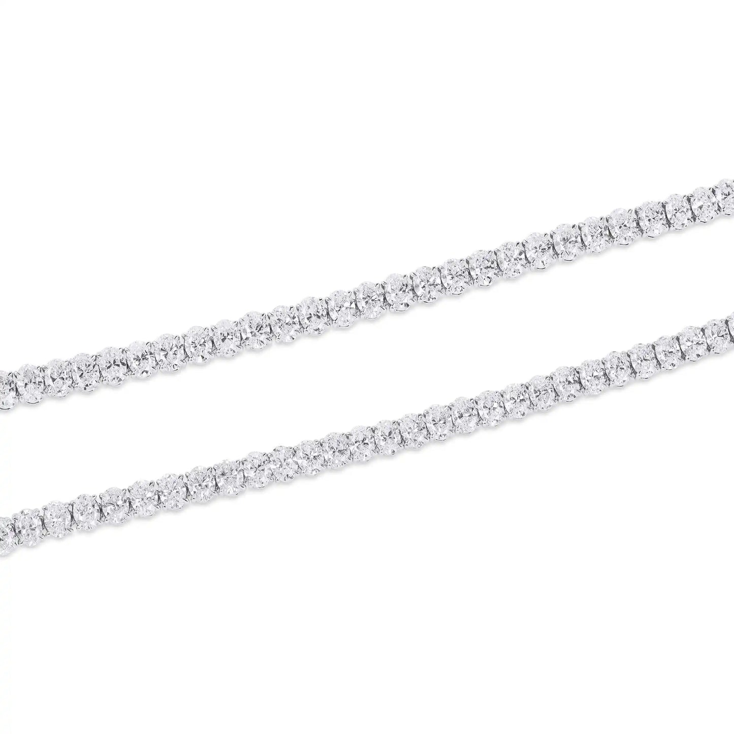 Oval Shape Diamonds Tennis Necklace