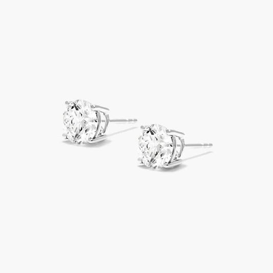 Brilliant Cut Diamond Earrings Four Prong