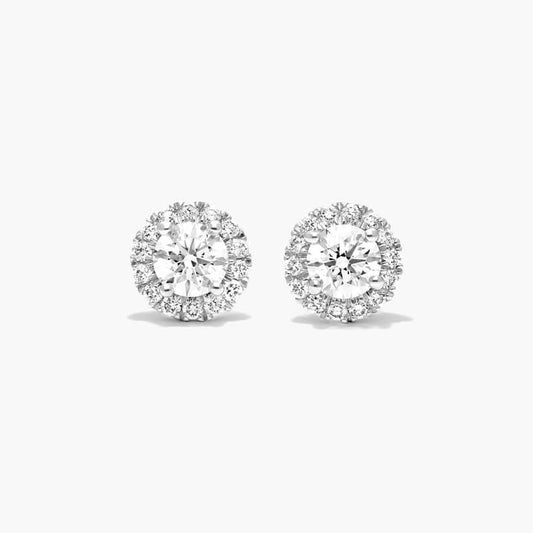 2-way Halo Round Diamond Earrings