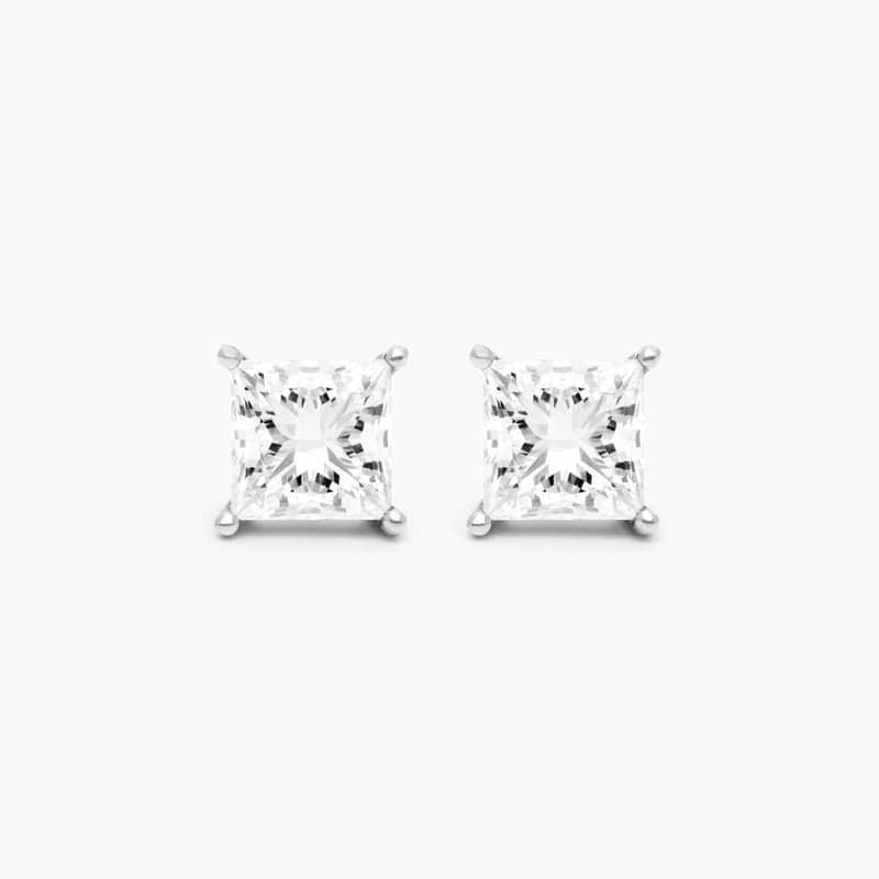 Princess Cut Diamond Earring