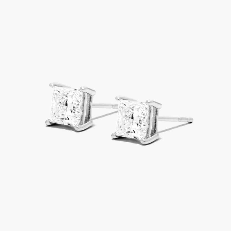 Princess Cut Diamond Earring