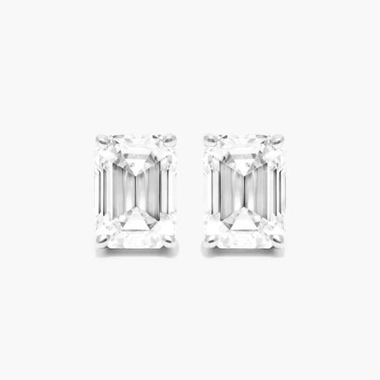 Emerald Cut Diamond Earrings