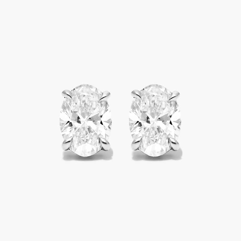 Oval Shape Diamond Earrings