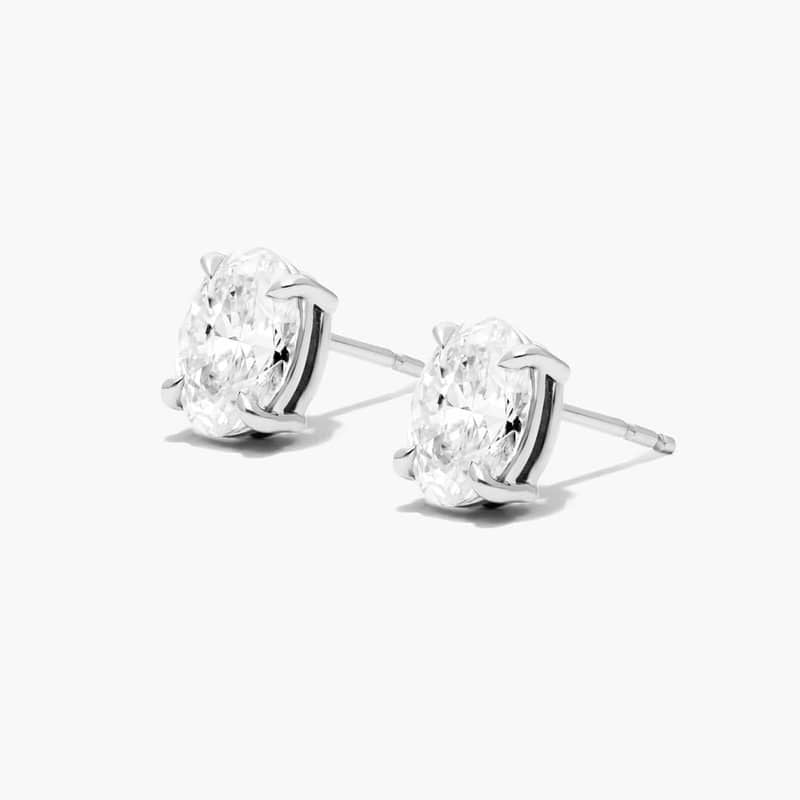 Oval Shape Diamond Earrings