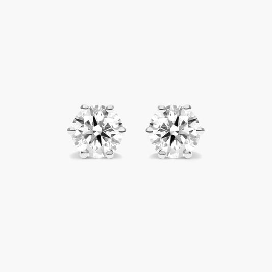 Brilliant Cut Diamond Earrings Six Prong