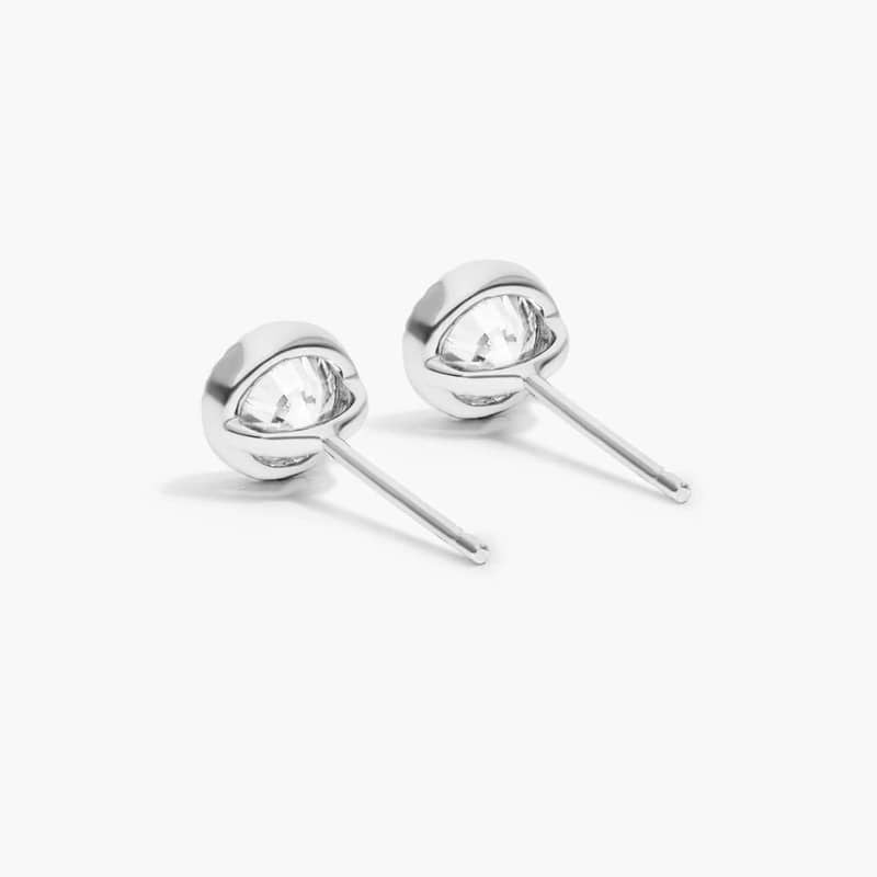 Round Diamond Earrings in Bezel Setting