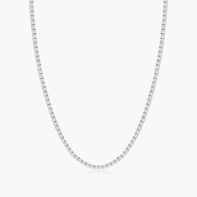 Round Diamond Tennis Necklace