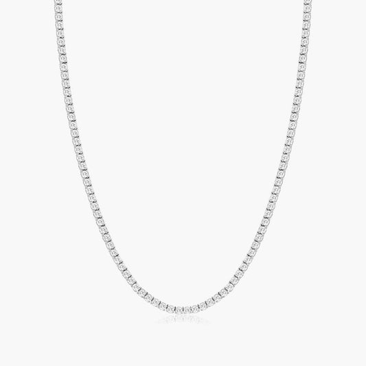 Round Diamond Tennis Necklace