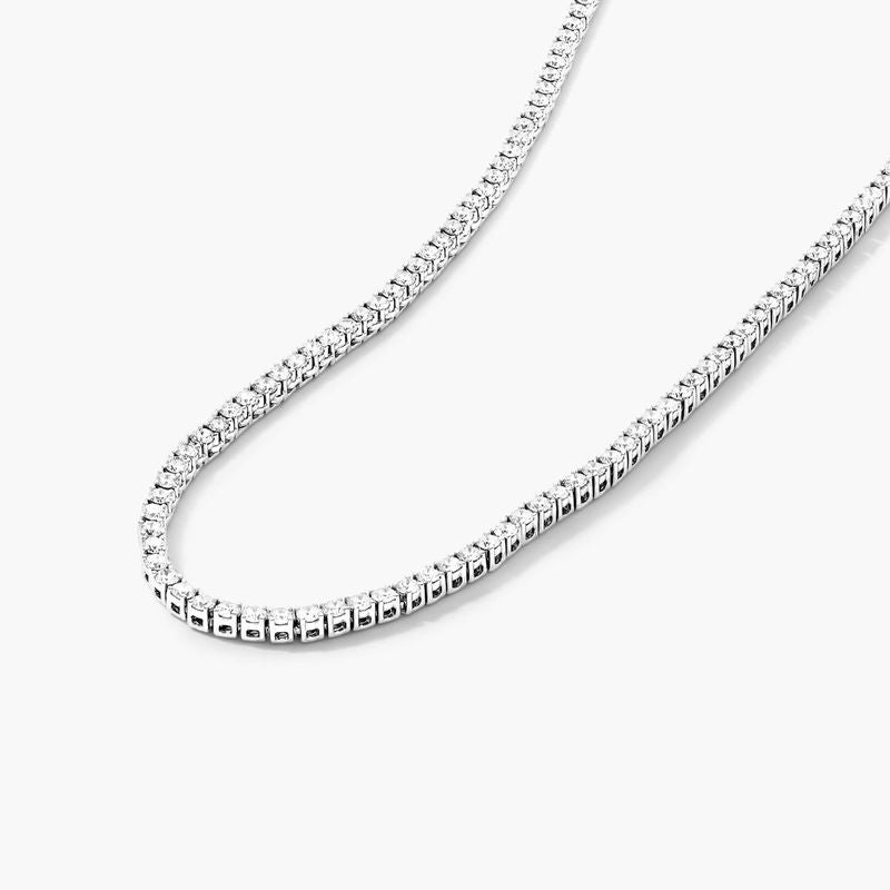 Round Diamond Tennis Necklace