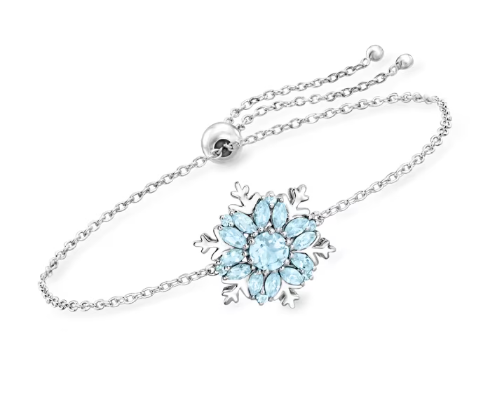 Sky Blue Topaz Snowflake Bracelet