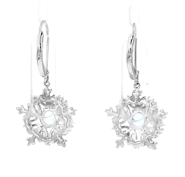 Sky Blue Topaz Snowflake Drop Earrings